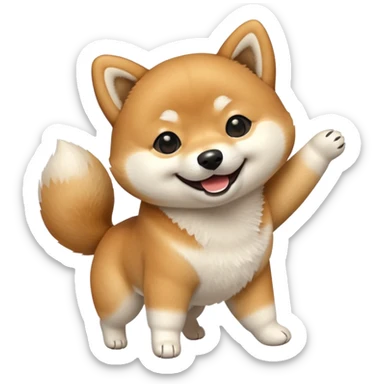 happy shiba inu dancing sticker