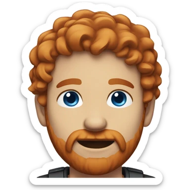 30 year old, male, red hair, pale, beard, blue eyes sticker