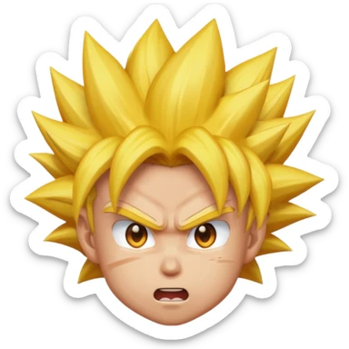 A super Saiyan Goku head emoji sticker