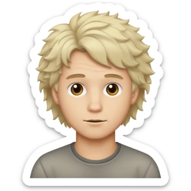 A guy with ash blonde fluffy hair sticker