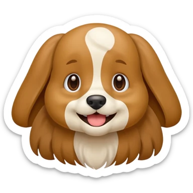 Crie a imagem de uma cachorro sorridente sticker