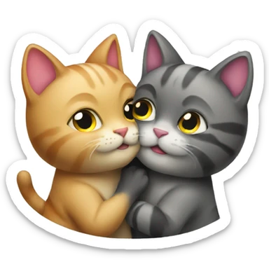 Gay cats kissing sticker