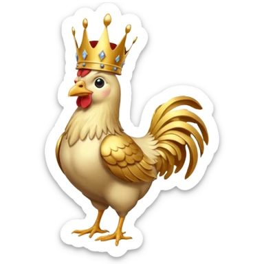 chicken King, standing, with crown sticker