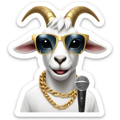 A Goat that makes rap sticker