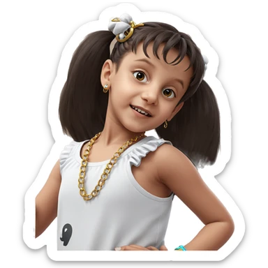 twintails girl with necklace sticker