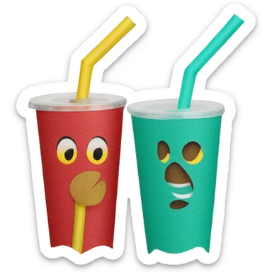 Colored Paper straw sticker
