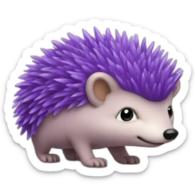 Purple hedgehog  sticker