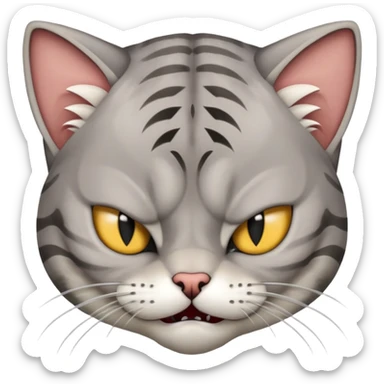 VERY Angry hissing cat sticker