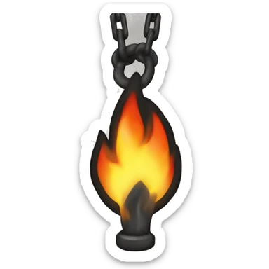 a chain that holds the flame of a fire on a leash sticker