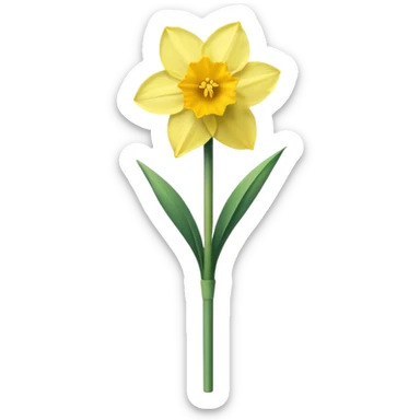 daffodil flower emoji standing straight sticker
