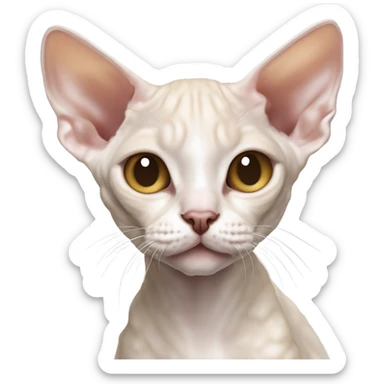 Kot Devon rex z błękitnymi oczami  sticker
