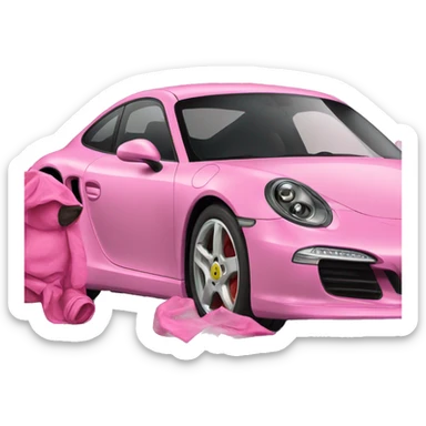 Pink porche sticker