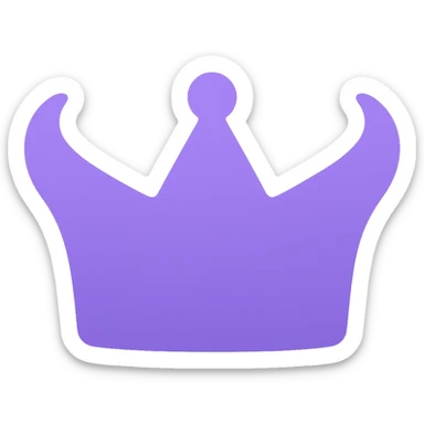 Add a subtle gradient to the crown, keeping the current color icon style with no background. sticker