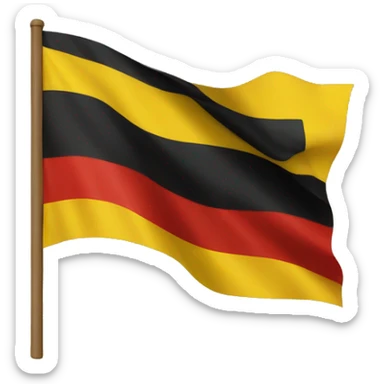 Black and red flag with medium yellow circle in the middle sticker