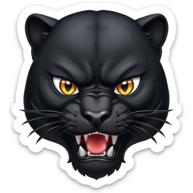 angry panther animal sticker