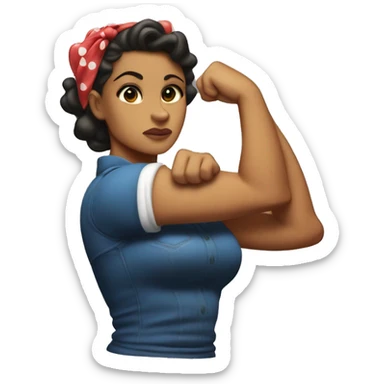 lightskin Rosie the Riveter shows biceps sticker