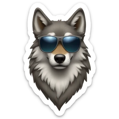 Wolf with Sunglasses sticker