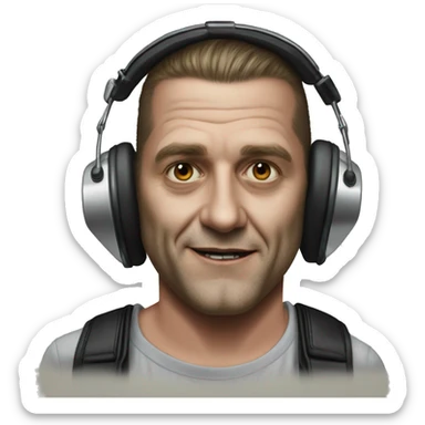 A realistic portrait of Eloy Casagrande drummer of slipknot sticker