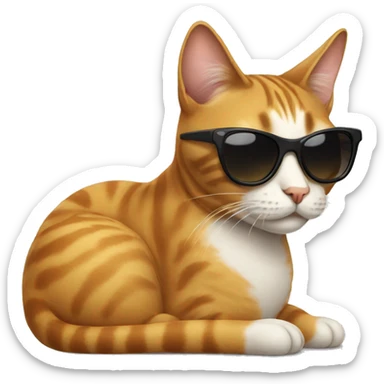 Cat with sunglasses sticker