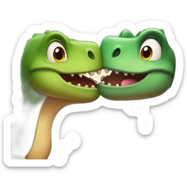 cute dinosaur kiss sticker