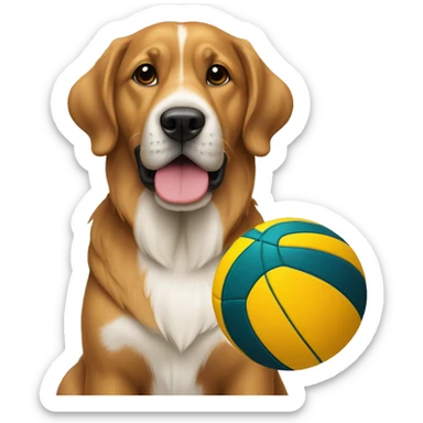 köpek ve voleybol sticker