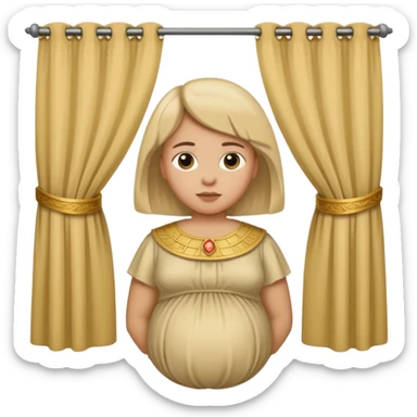 🫃 but with parted middle hair (curtains)  pregnant and in a roman collar  sticker