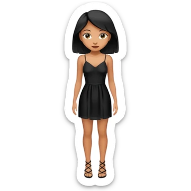 Strappy short black dress made of silk sticker