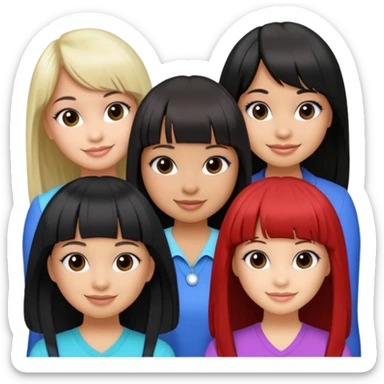 Raven-Symoné, Debby Ryan (straight bangs), and Jenna Ortega sticker