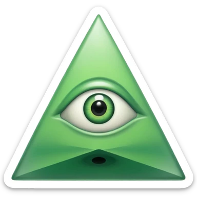 green pyramid with one creepy eye  sticker
