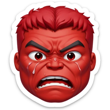 hulk vermelho chorando sticker