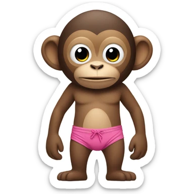 Monkey in a pink bikini  sticker