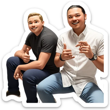 boys hanging out together sticker