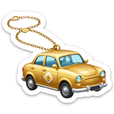 Necklace and car key on the bottom of the sea sticker