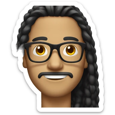 long black hair guy with eyewear sticker