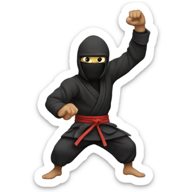 Ninja punching the air sticker