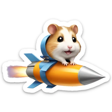 Hamster on a rocket sticker