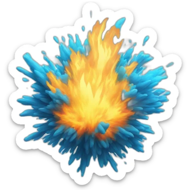 light neon blue fire explosion sticker