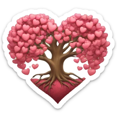Heart tree sticker