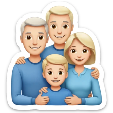 happy white family with husband wife and one son smiling together sticker