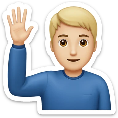 A guy with his hand up and the number 6 and the 7 on the other sticker