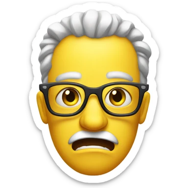 a yellow emoji with big glasses the emoji very angry sticker