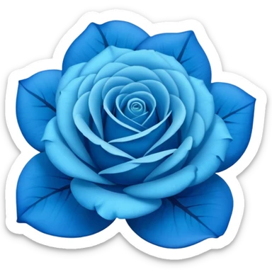 rose shape flower, no stem, now make it a 100% blue, 9.8% green, 0% red, bold and vibrant shade of blue sticker