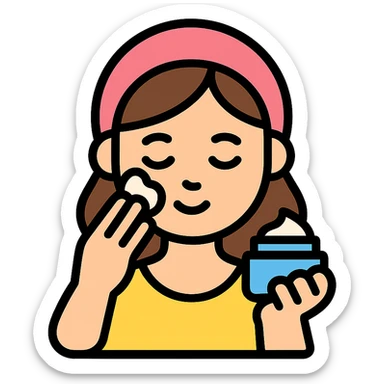 woman skincare routine sticker