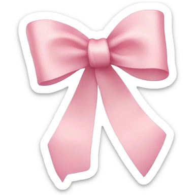 light pink ribbon bow sticker