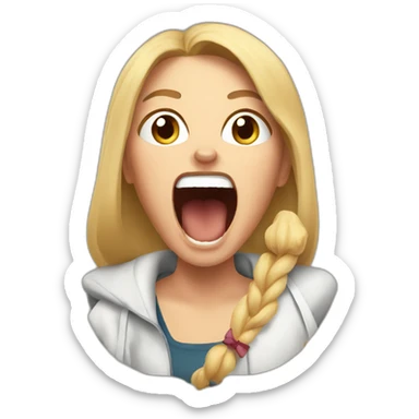 woman yelling at cat sticker