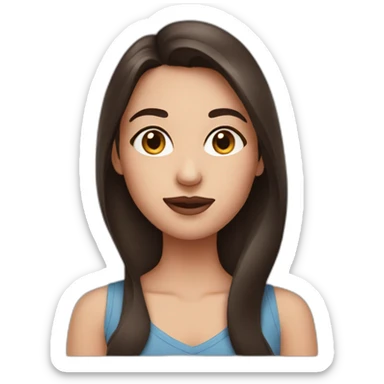 a brunette girl with a mole above her lip on the left sticker