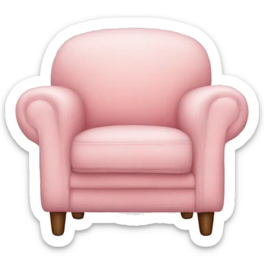 realistic pastel pink armchair with blanket sticker