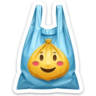 a plasticbag with handles in a simple vector style sticker