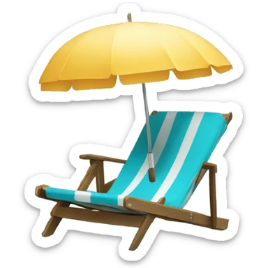 beach chair with umbrella sticker