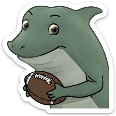 Dolphin with a football sticker